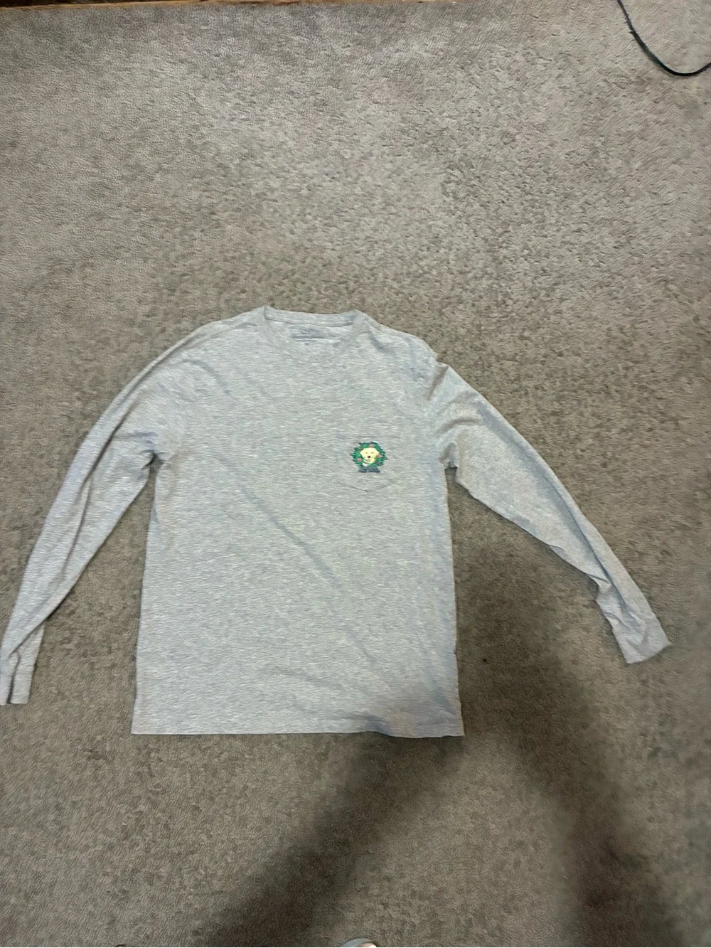 Vineyard Vines Heather Gray Crewneck Tee with Logo - Picture 2 of 5